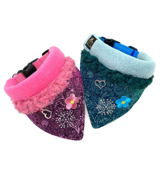 Winter Bandana LOVELY WINTERTIME Col. pink und turquoise