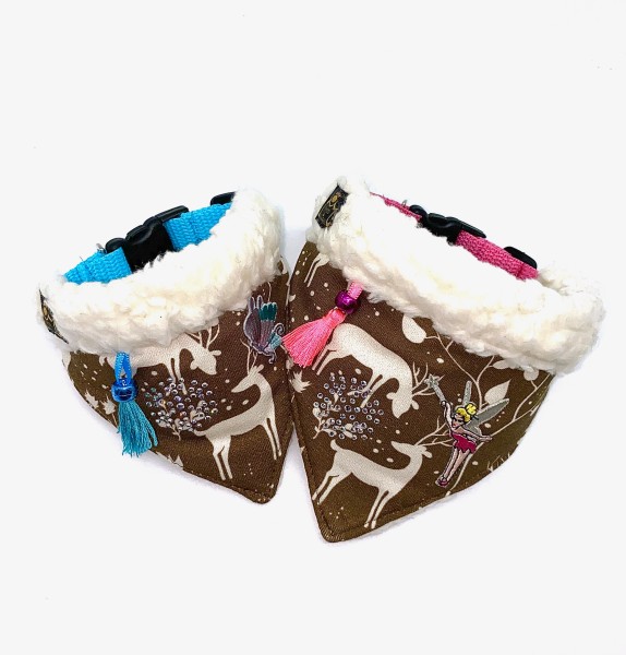 Winter Bandana MAGIC FOREST Col. Natur/ Pink und Natur/ Turquoise